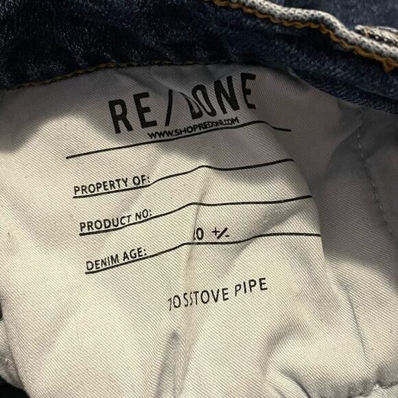 Re/Done 70s Stove Pipe Jeans In Dark Rinse - Picture 6 of 7